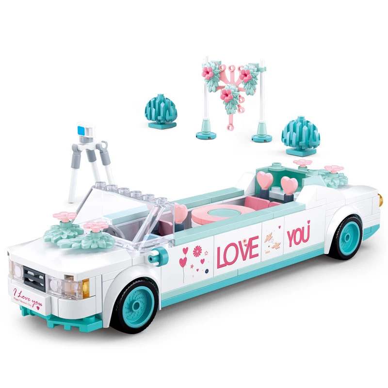 

Friends Romantic Wedding Dress Model Building Blocks City Wedding Party Car Girl Bricks Princess Prince Toy Children Gift