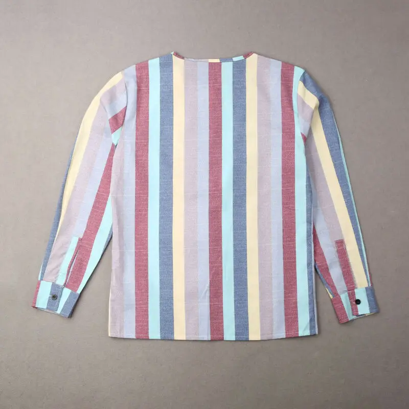 Новый дизайн 2019 мужская повседневная Осенняя рубашка с v-образным вырезом и