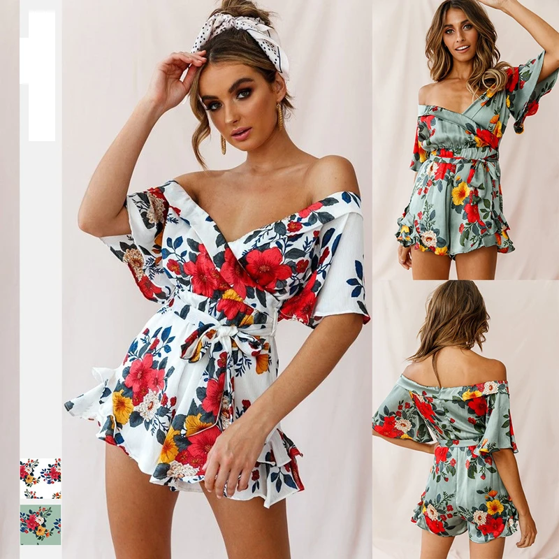 

2021 Summer Fashion Dress African Clothes for Women Flower Print Mini Skirts Dashiki Sexy Short Sleeve Street Wear Party Dresses