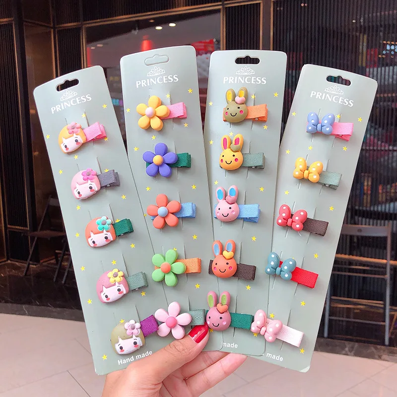 

5pcs/set Cute Mini Hairpins for Girl Children Resin Hair Clips Fruit Flower Animal Baby Kid Hair Pins Headdress Hair Accessories
