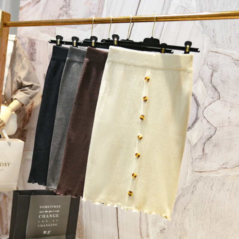 Genayooa черные элегантные юбки-карандаш женские s трикотажные облегающее офисное