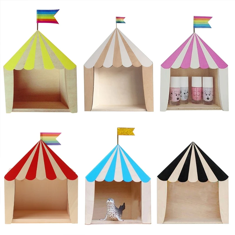 Цирковый деревянный дом полки для хранения Детские книжные ручной работы