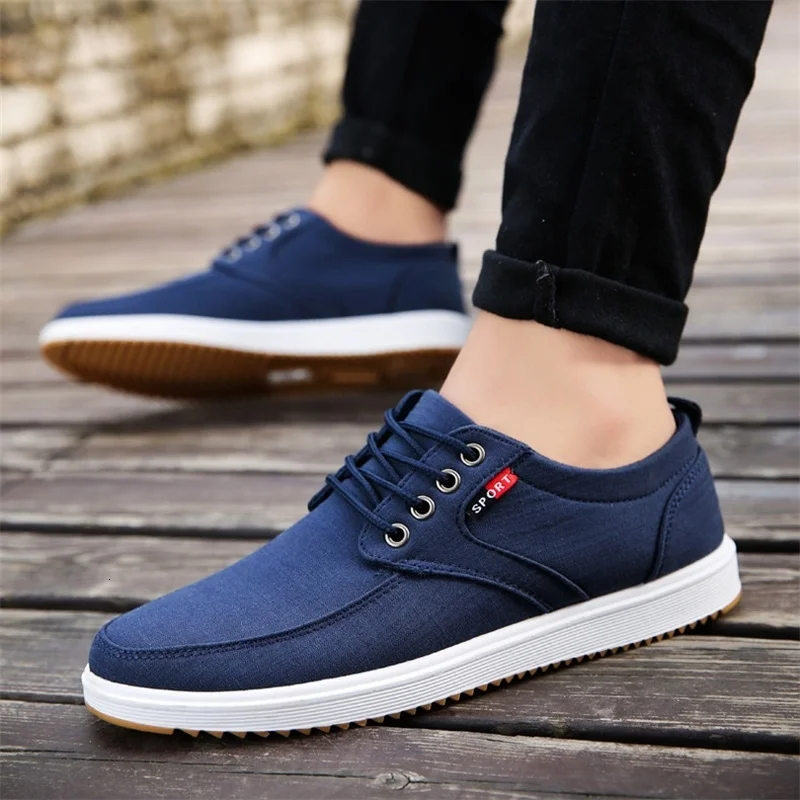 2019 New Men Shoes Casual Summer Breathable Canvas Sneakers Autumn Fashion Comfort Blue Male Zapatillas zapatos de Hombre grey | Обувь