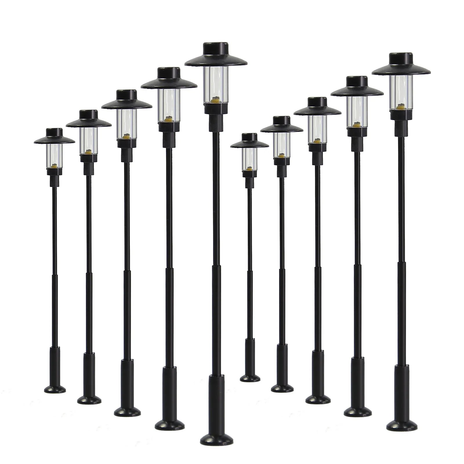 

10 шт. модель поезда OO HO Масштаб 1:75 винтажные Круглые лампы столбы уличные фонари теплый белый светодиод LFT12OO