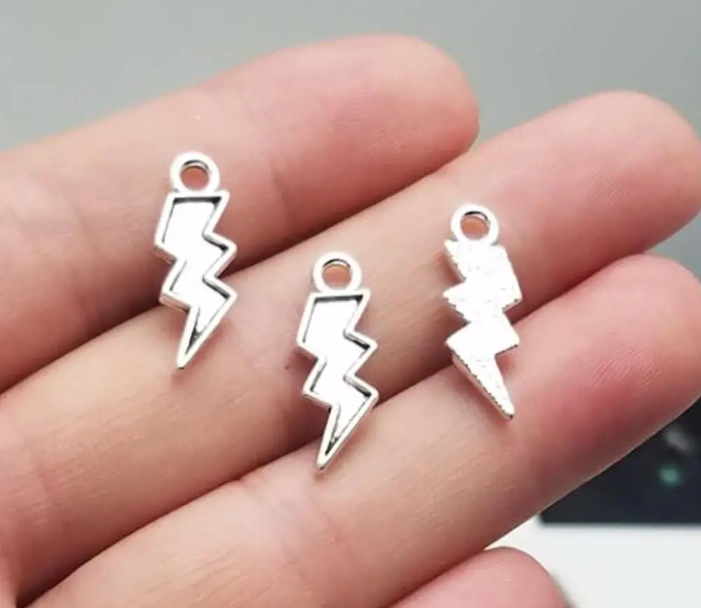 50pcs/lot--20x7mm lightning cham Antique silver plated charms DIY supplies Jewelry accessories | Украшения и аксессуары