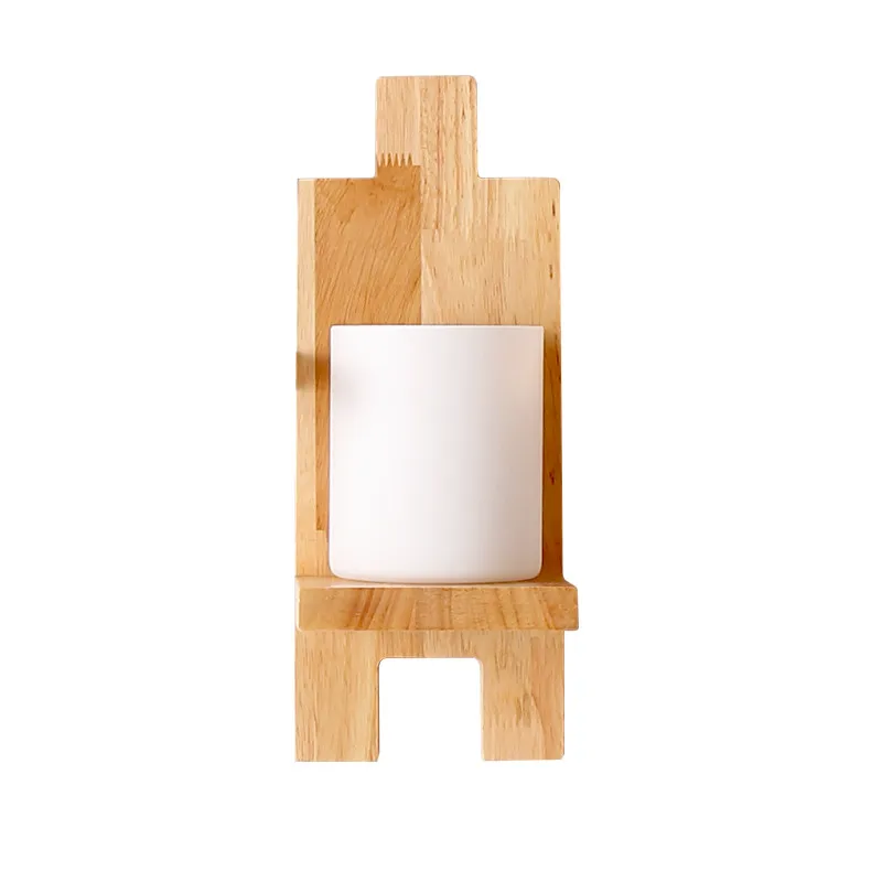 Simple Solid Wood Wall Lamp Creative Living Room Bedroom Bedside Aisle Lights | Лампы и освещение