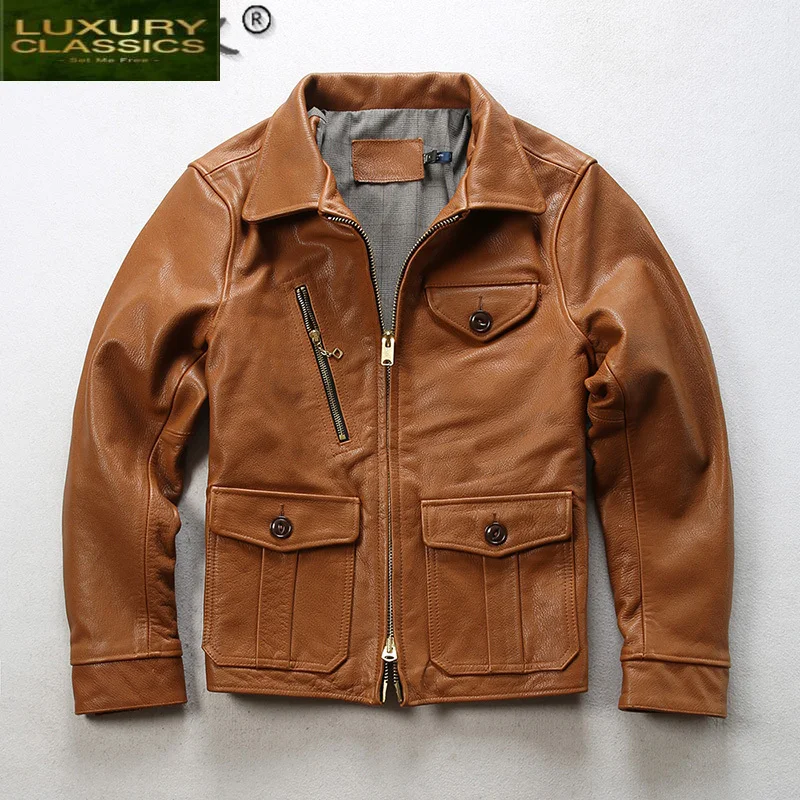 Мужская куртка из натуральной коровьей кожи винтажная 100% для - Цена: 12262.2