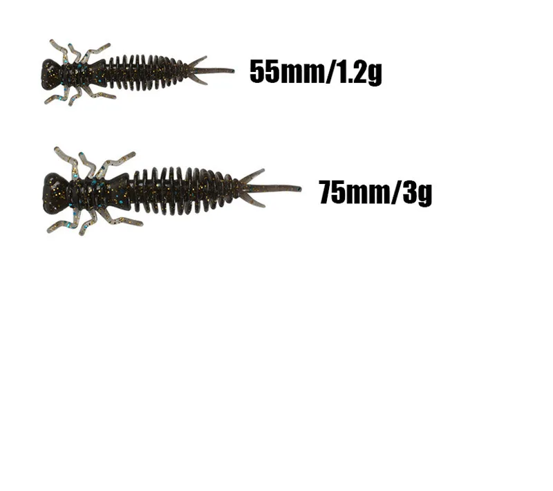 10 шт./лот мягкие приманки 55 мм 75 искусственные рыболовные силиконовая приманка