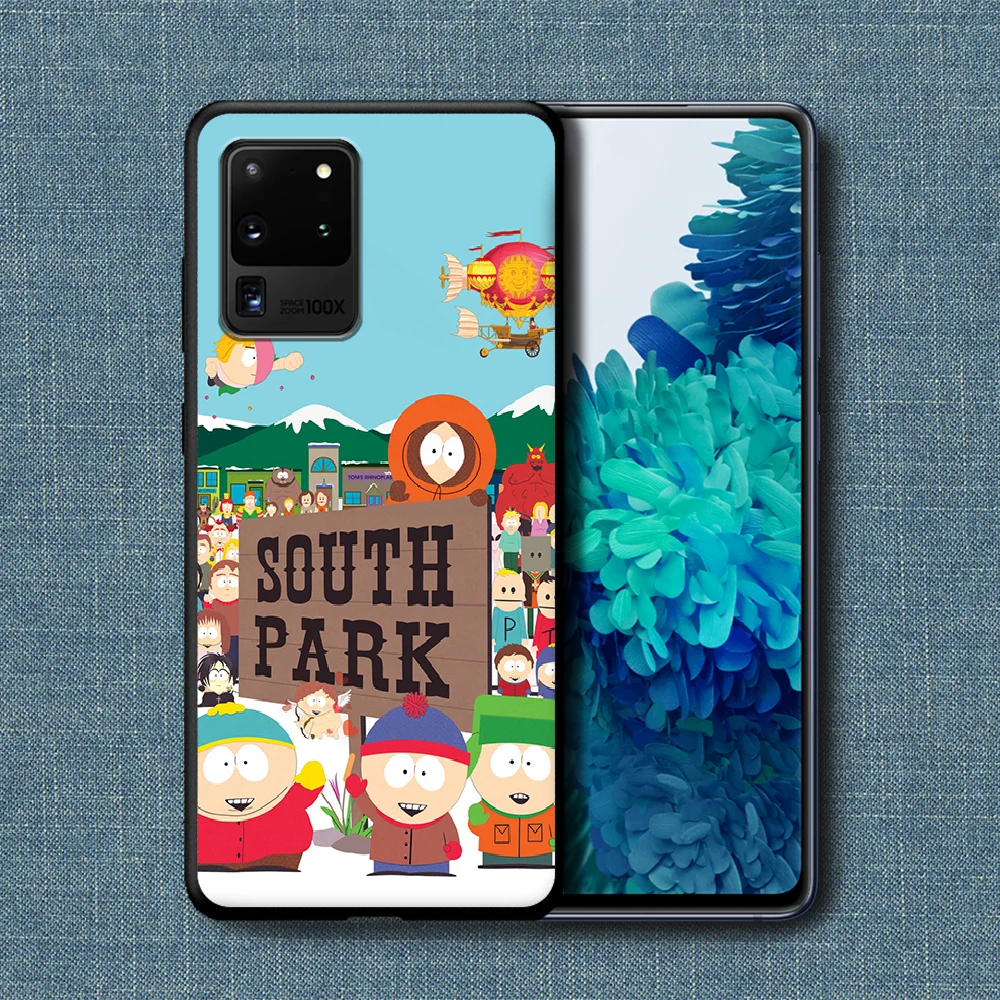 

South-Park Funny Cartoon Phone Case For Samsung Galaxy Note S 8 9 10 20 Plus E Lite Uitra black Bumper Silicone Prime Soft Shell