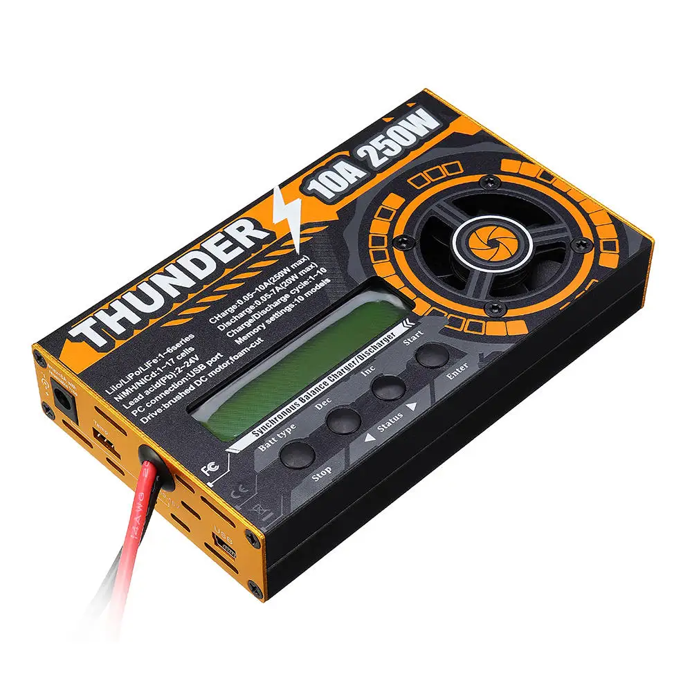 

HOTA Thunder 6250 250W 10A DC Balance Charger Discharger For LiPo NiCd PB Battery