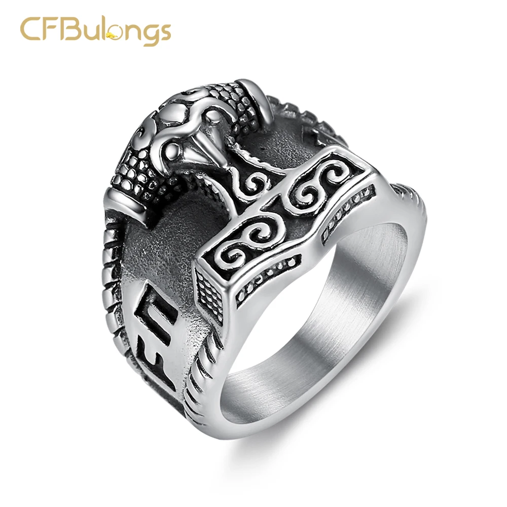 Cfbulong 316L нержавеющая сталь скандинавский миф Молот Тора кольцо подходит для