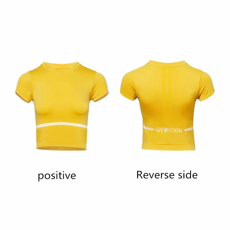 

New Sports Crop Top Women's Seamless Quick-drying Yoga Shirt Stretch Breathable Short-sleeved Women's Outdoor Sportswear