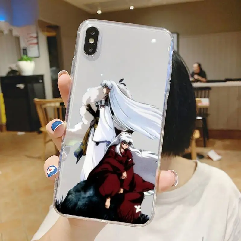 

Inuyasha Sesshoumaru Higurashi Kagome Phone Case Transparent soft For iphone 5 5s 5c se 6 6s 7 8 11 12 plus mini x xs xr pro max