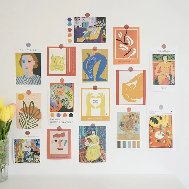 

Girl Heart Matisse Wall Stickers Student Dormitory Room Wall Color Hand-painted Art Cards Home Men Decoration Wall Stickers