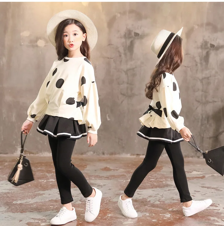 2 шт. свитер и короткая юбка-Леггинсы с принтом | Мать ребенок