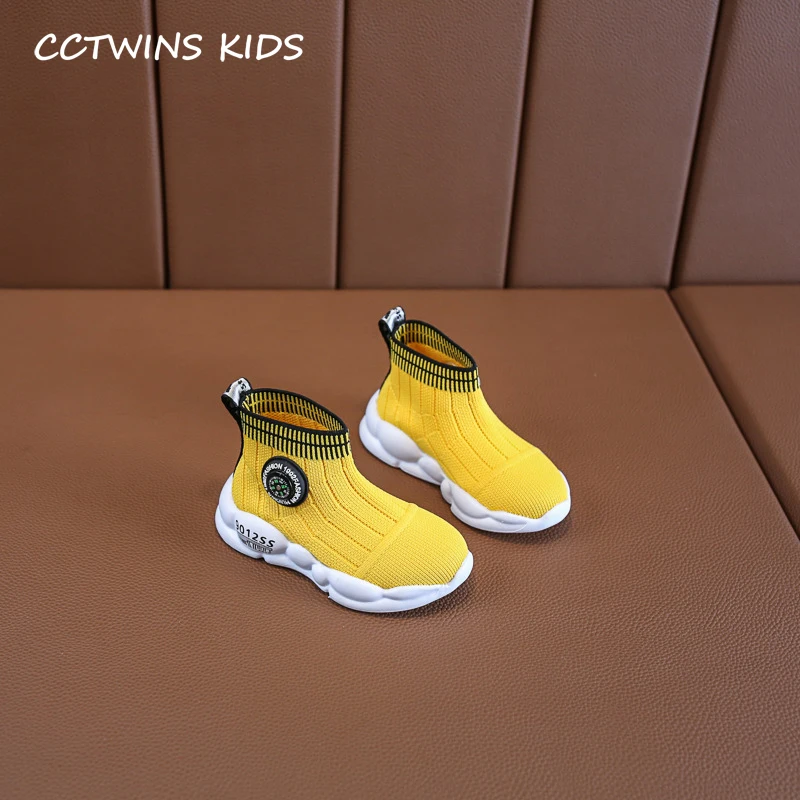 Kids Shoes Autumn Girls Fashion High Top Socks Shoes Boys Black Sports Sneakers Children Toddler Casual Trainers FH2469