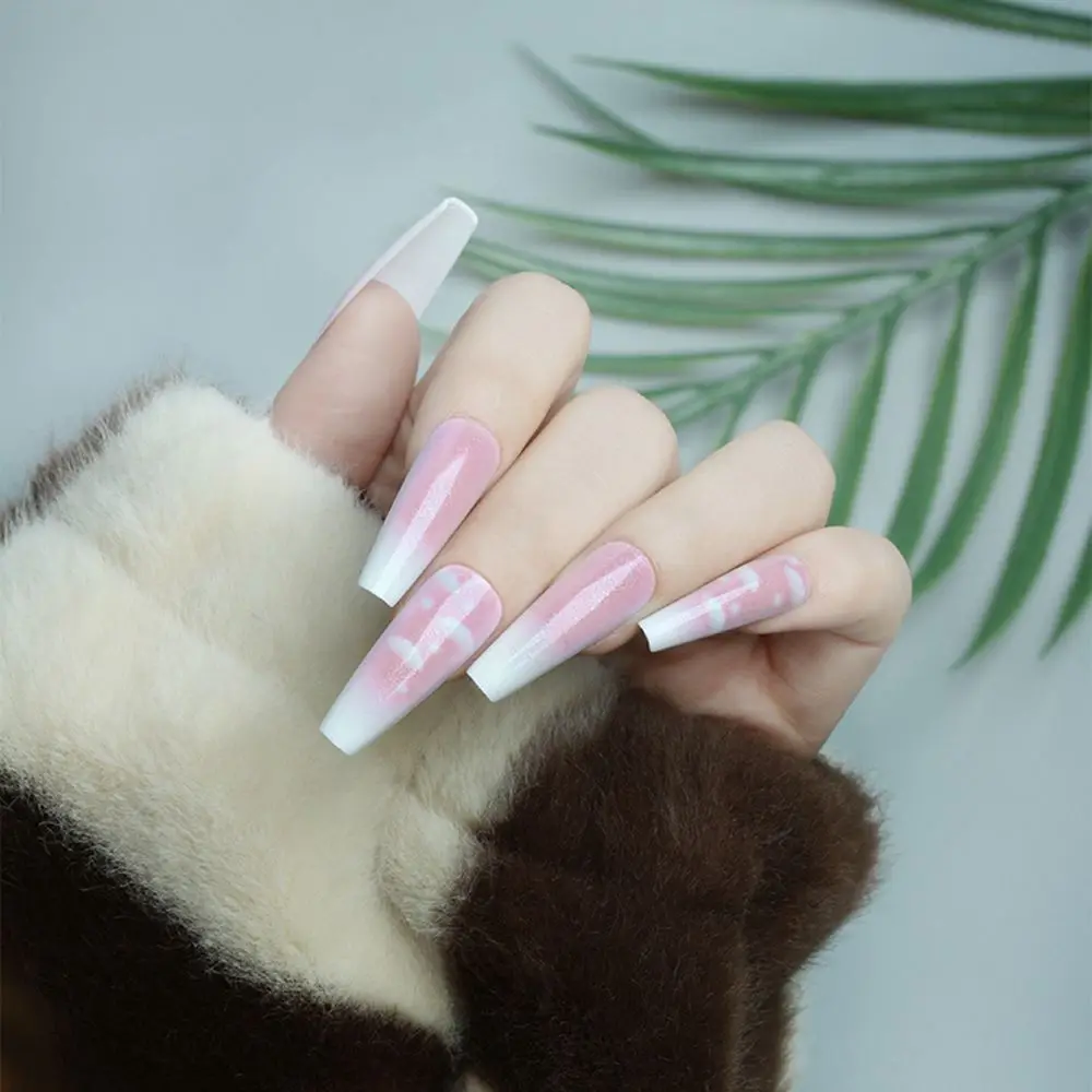 

24 шт./коркор. французская балерина, инструмент для маникюра с полным покрытием, искусственные ногти, гроб, накладные ногти, накладные ногти, ...