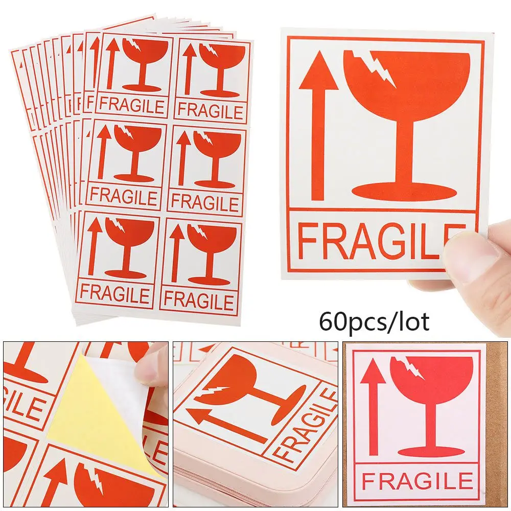 

Adhesive Hazard Sign Parcel Mark Special Tag Handle With Care Keep Shipping Express Label Fragile Warning Sticker