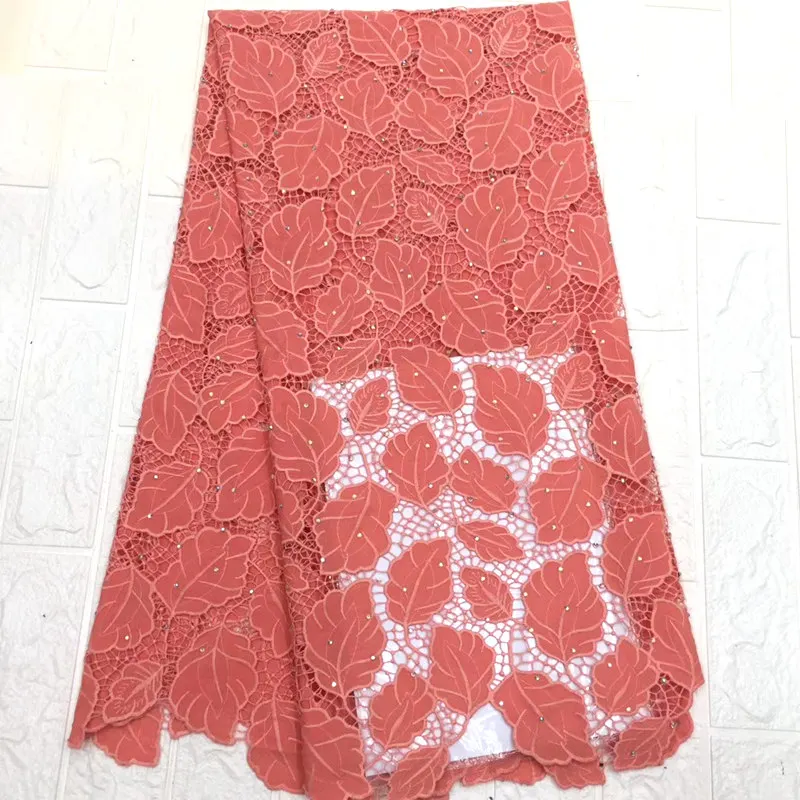 

5 yards cord embroidery french lace African guipure Lace fabric Lovely big leaf traditional wear sewing cloth