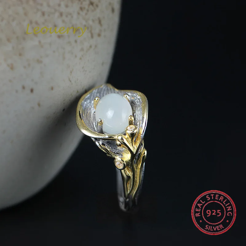 Кольца Leouerry для женщин в виде цветов-лилии регулируемые кольца винтажном стиле