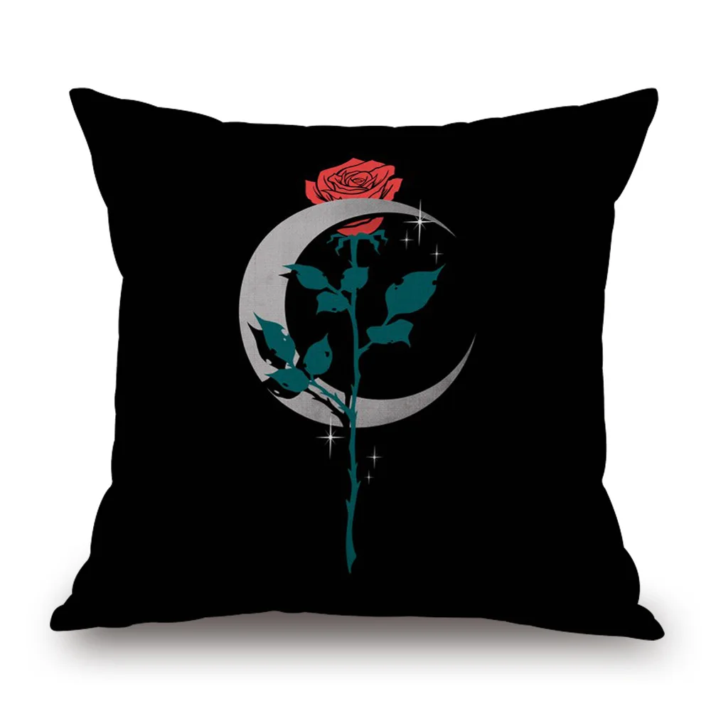 Чехол для подушки с принтом черепа и цветов модный креативный чехол дивана