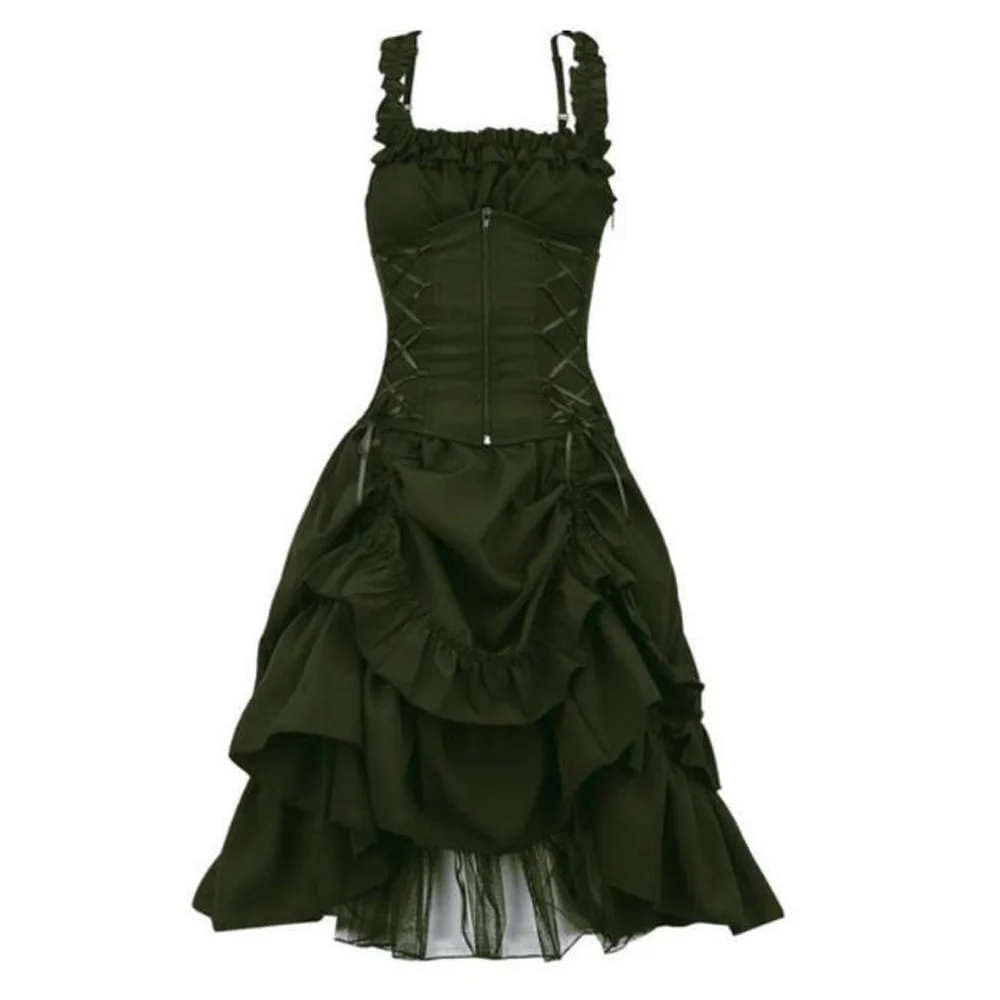 Женское Ретро винтажное викторианское готическое платье летнее кружевное