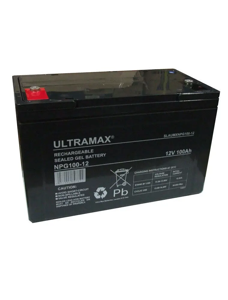 

100Ah 12V Deep Cycle AGM SEALED GEL Battery for Leisure, Solar, Wind & Off-grid