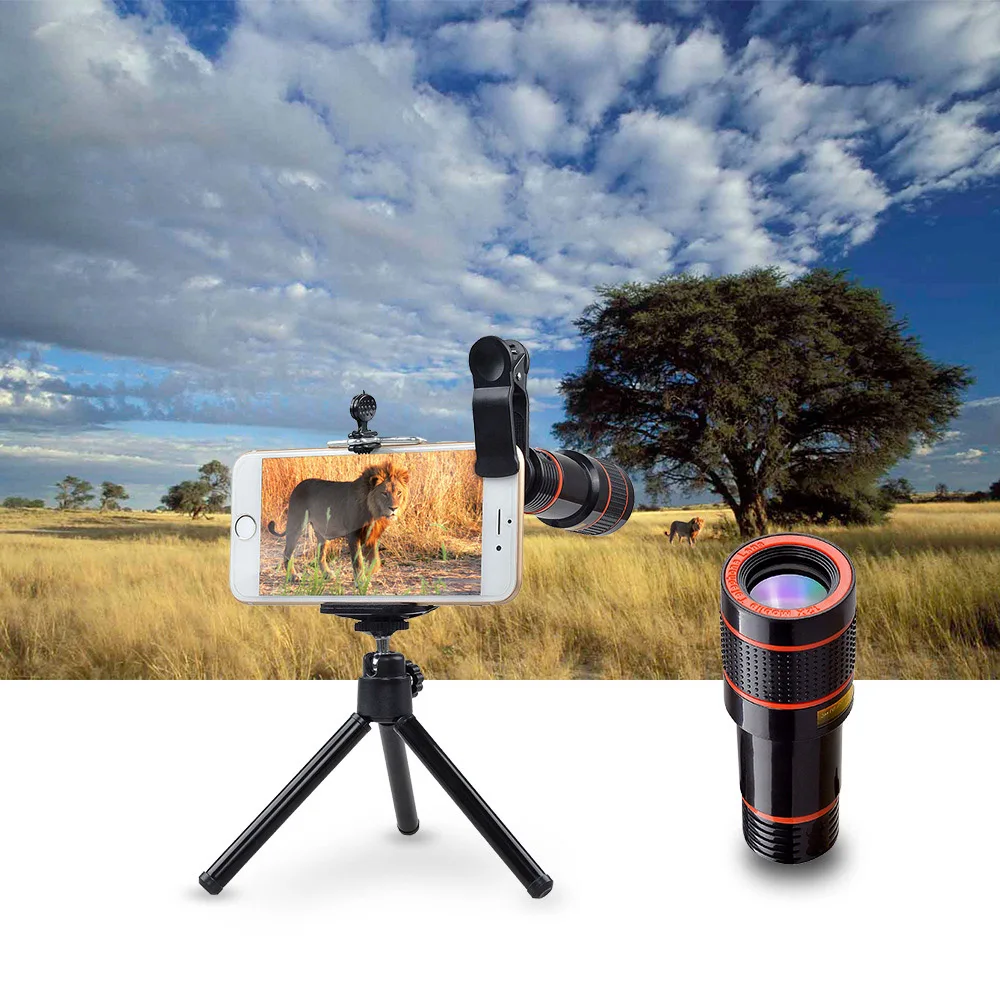 

Smart Phone Camera Lens 12X Optical Zoom Fish Eye Lens Wide Angle Lens Telescope Lens For iphone 12 Pro Xiaomi Phone Lens Kit