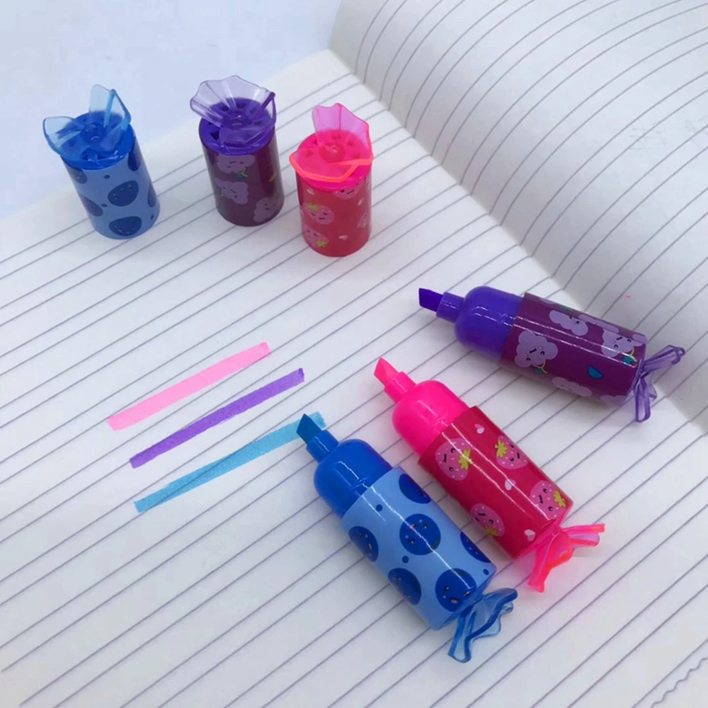 6 шт./лот флуоресцентные маркеры ярких цветов для детей школьные и офисные