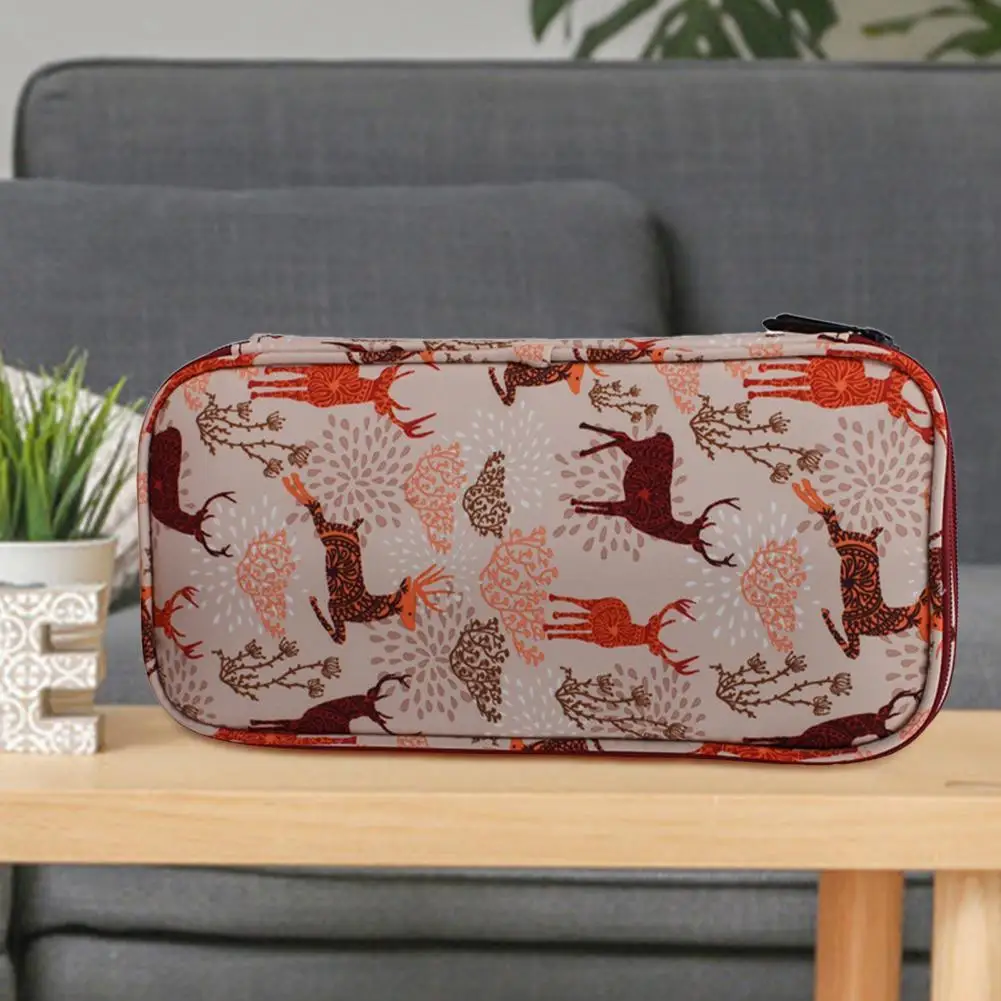 

Yarn Storage Bag Large Capacity Wear Resistant Oxford Cloth Knitting Needle Zipper Bags for Home