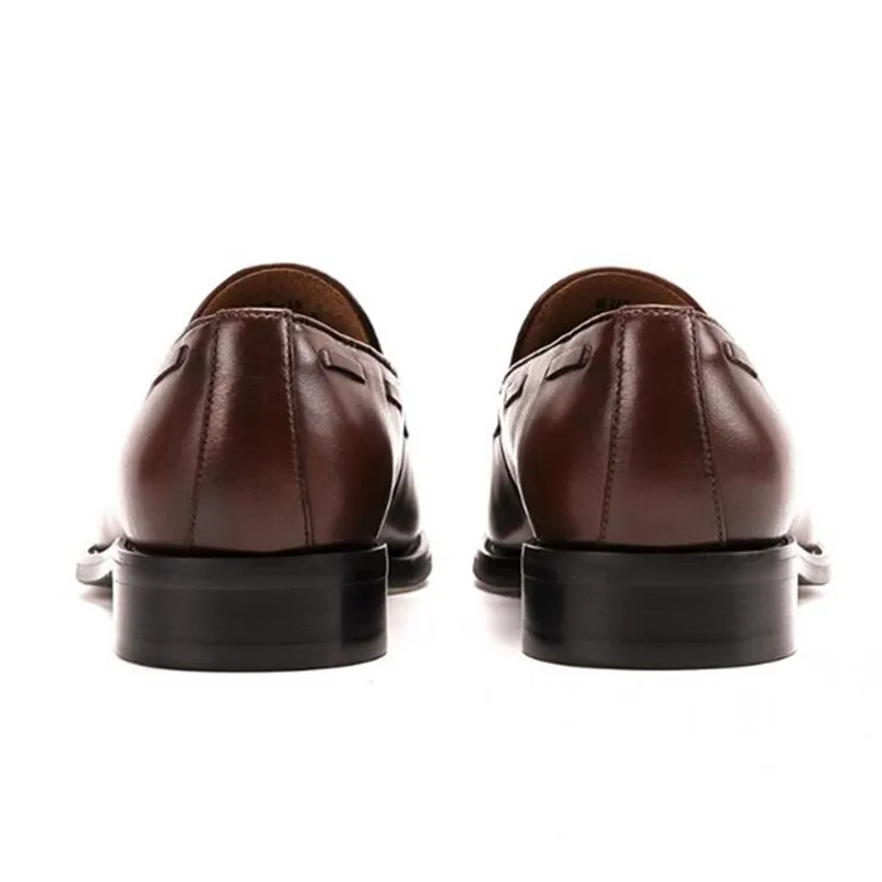 KRUSDAN New Tassel Men Genuine Leather Handmade Slippers Dress Shoes Business Wedding Men's Loafers British Smoking Flats | Обувь