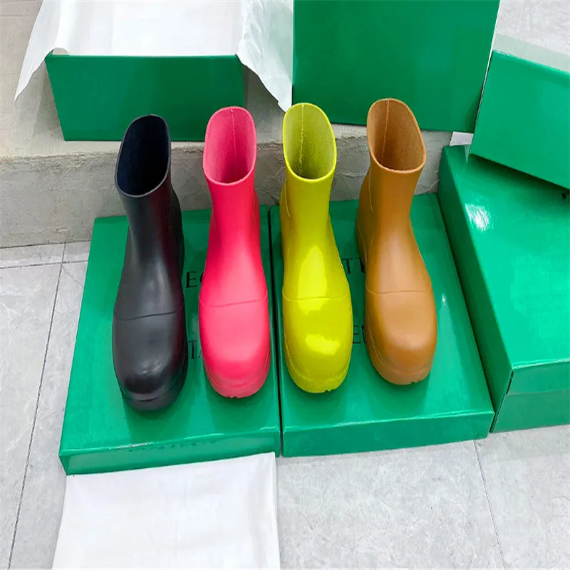 

Новые ботинки с авокадо зеленого цвета, непромокаемые, увеличивающие рост, на толстой подошве, Нескользящие полуботинки со шнуровкой на рез...