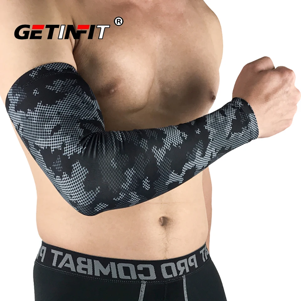 

Getinfit 1PCS/1Pair Arm Sleeves Sun UV Protection Sports Arm Warmers Cycling Running Fishing Basketball Men Women Arm Cover Cuff