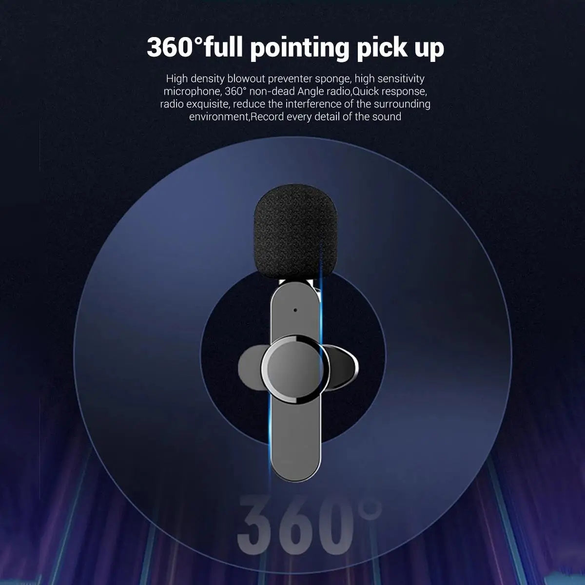 Wireless Lavalier Microphone Portable Audio Video Recording Mini Mic for iPhone Android live broadcast gaming Phone Microfonoe