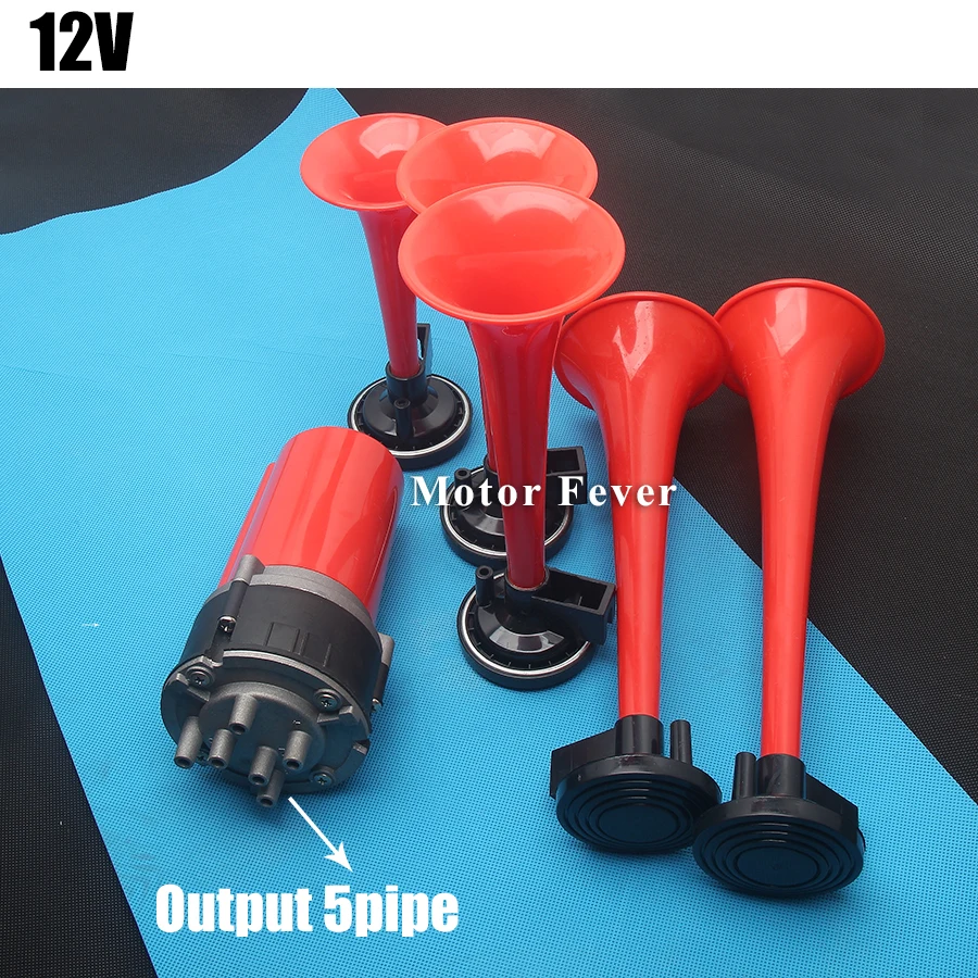 Автомобиль красный рог 12V автомобильный музыкальный воздушный рожок компрессор