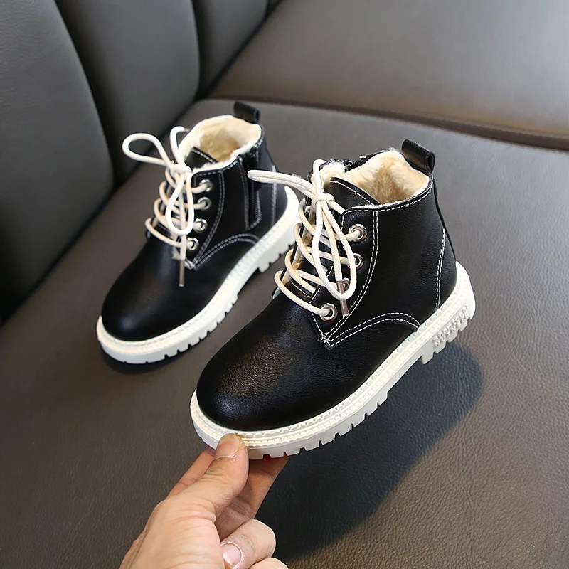 Trend Space детские ботинки Мартенс Кожаные мотоботы детская зимняя зимние сапоги на