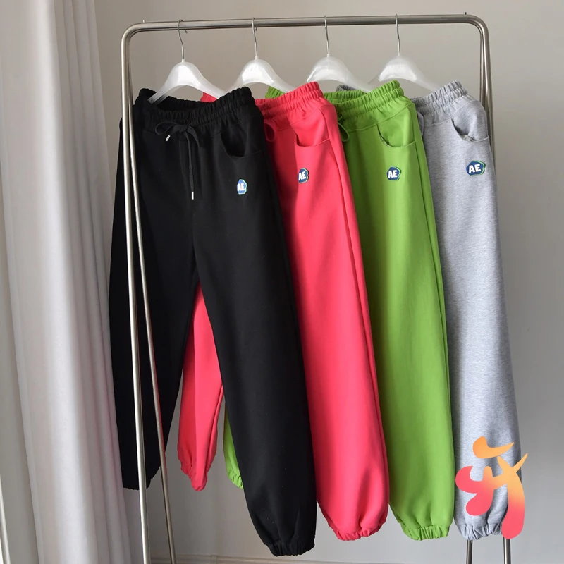 

Брюки спортивные большого размера с ярлыком, на шнуровке