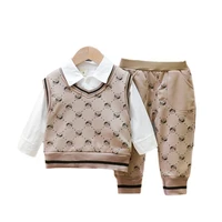 new spring baby boys cotton clothes suit children fashion vest shirt pants 3pcssets autumn kid toddler casual casual sportswear