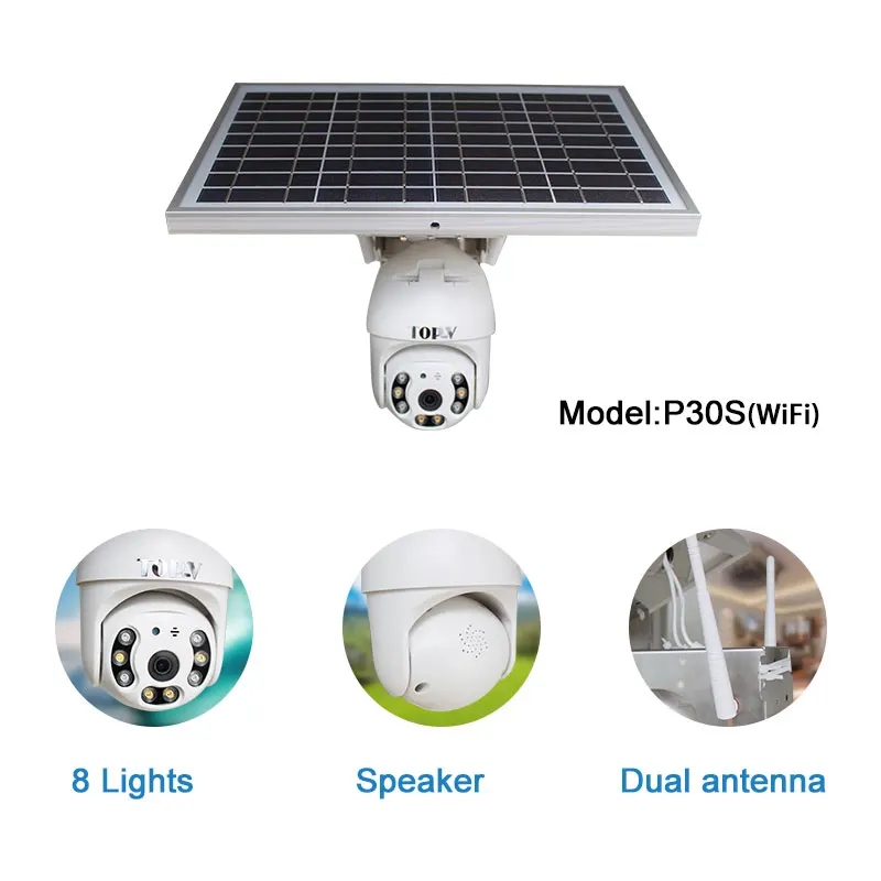1080P waterproof wifi solar power outdoor PTZ auto tracking security speed dome IP camera