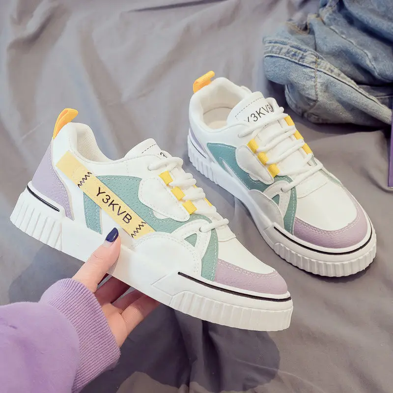 

Fashion Women Vulcanized Shoes Casual Board Sneakers Platform Flats Female Trainers Outdoor Footwear Tenis Feminino