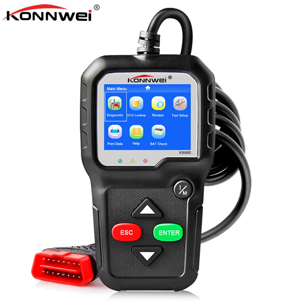 OBD2 сканер KONNWEI KW680S автоматический диагностический инструмент полная функция автоматический сканер многоязычный OBD 2 считыватель кодеров