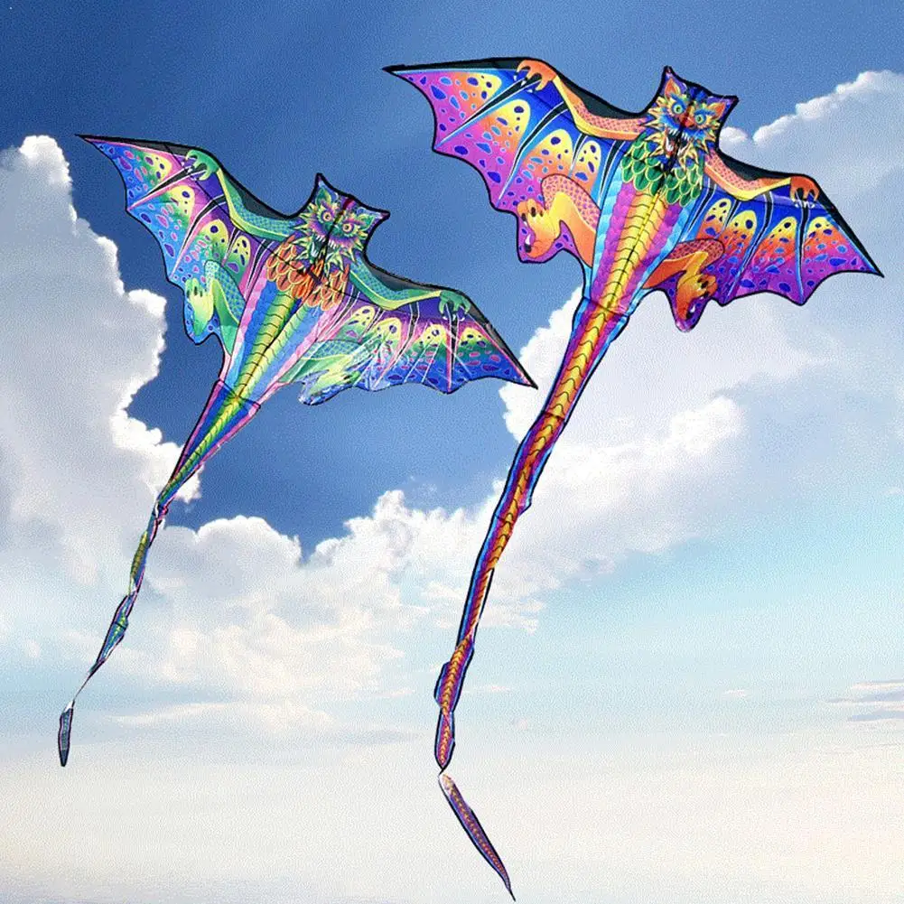 

3D Dragon Kite Outdoor Toys For Kids Nylon Toys Fly Bat Kite Eagle Kite Flat Factory 1.6m Kite Kites Line Weifang Outdoor B O5Z6