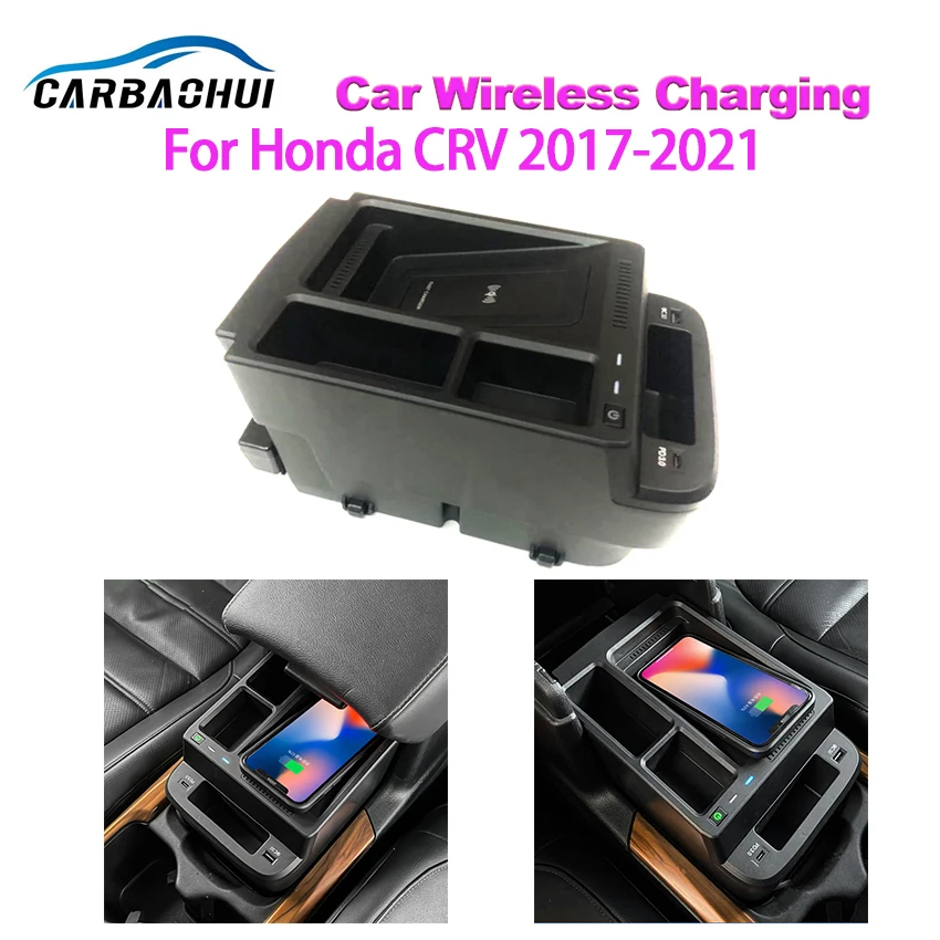 

High Quality Car Wireless Charger Quick Charging For Honda CRV 2017-2021 Fast Charge Cell phone Holder 15W Smart Fast Charge