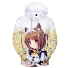 Толстовка с капюшоном 3D NEKOPARA Sweashirt, толстовки с длинным рукавом в стиле хип-хоп, аниме, зимние теплые толстовки, пуловер, модные топы с капюшоном, 3D толстовки