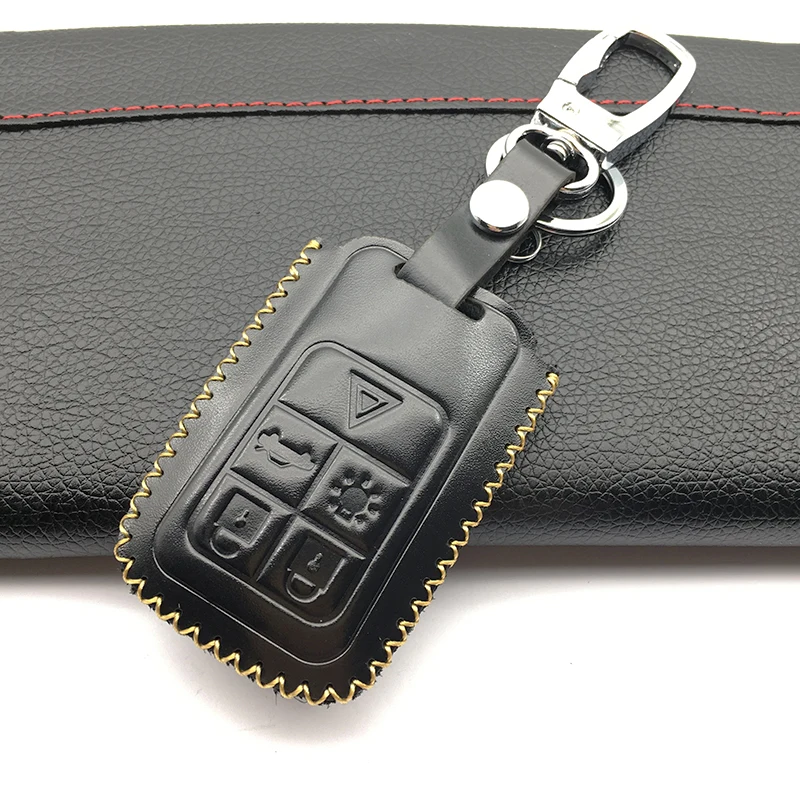 Брелок для ключей кожаный чехол Volvo V40 V60 S40 S60 S80 V50 V70 XC60 XC70 XC90 S90 5 кнопок защита от
