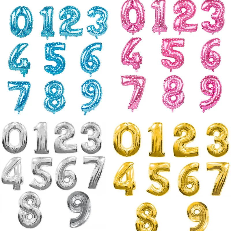 32 дюймовые шары на день рождения или свадьбу воздушные гелиевые цифры с цифрами