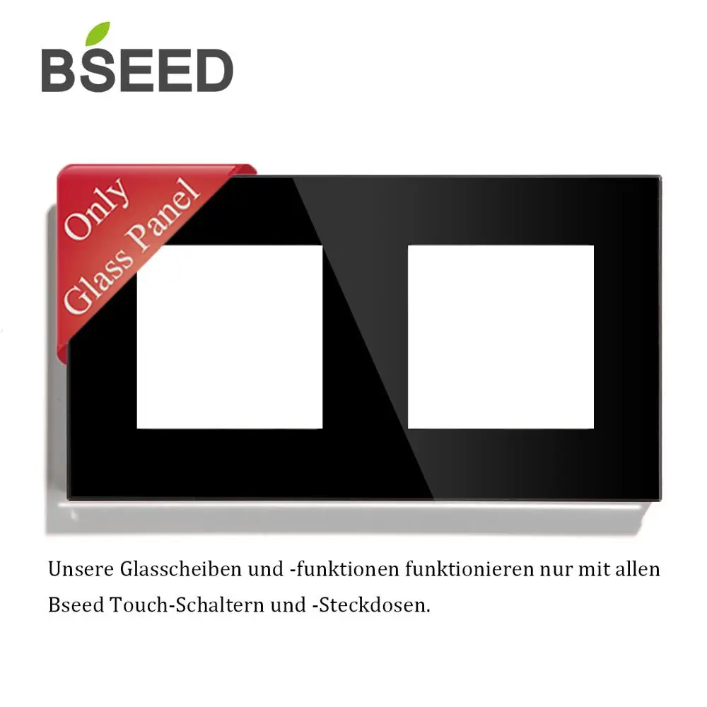 BSEED Хрустальная стеклянная панель 157 мм Жемчуг белый черный Глобен для стены двойная розетка только стеклянная панель