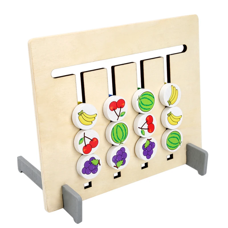 

Montessori Toy Colors and Fruits Double Sided Matching Game Logical Reasoning Training Kids Educational Toys Children Wooden Toy