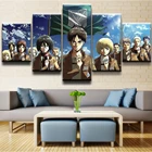 5 шт., Декоративные плакаты на стену аниме атака на Титанов