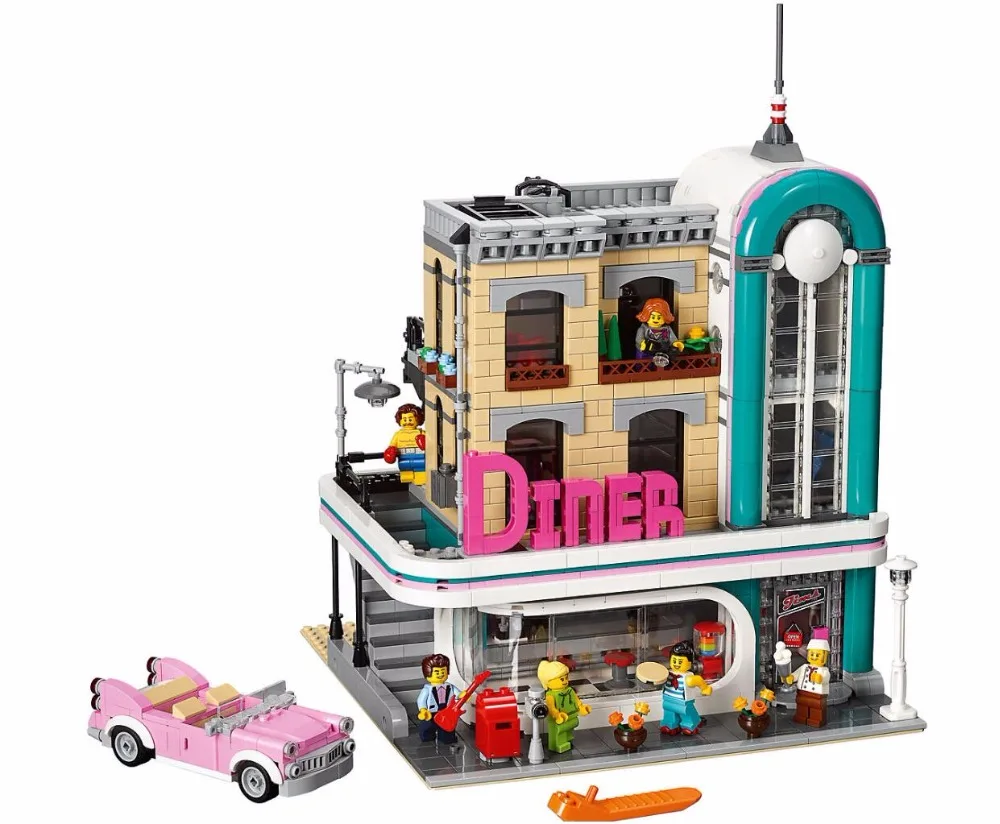 set 15037 модель строительные блоки набор совместимых 10260 Классическая архитектурная игрушка для детей - Цвет: set